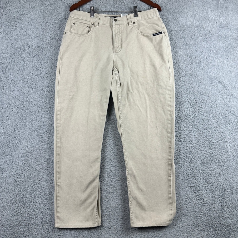 Rockies Relaxed Fit Vintage Jeans Womens 33/15 (Fits 32x28) Khaki Made In USA
